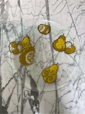 Vintage George Briard Yellow Pear Glass Serving Charger